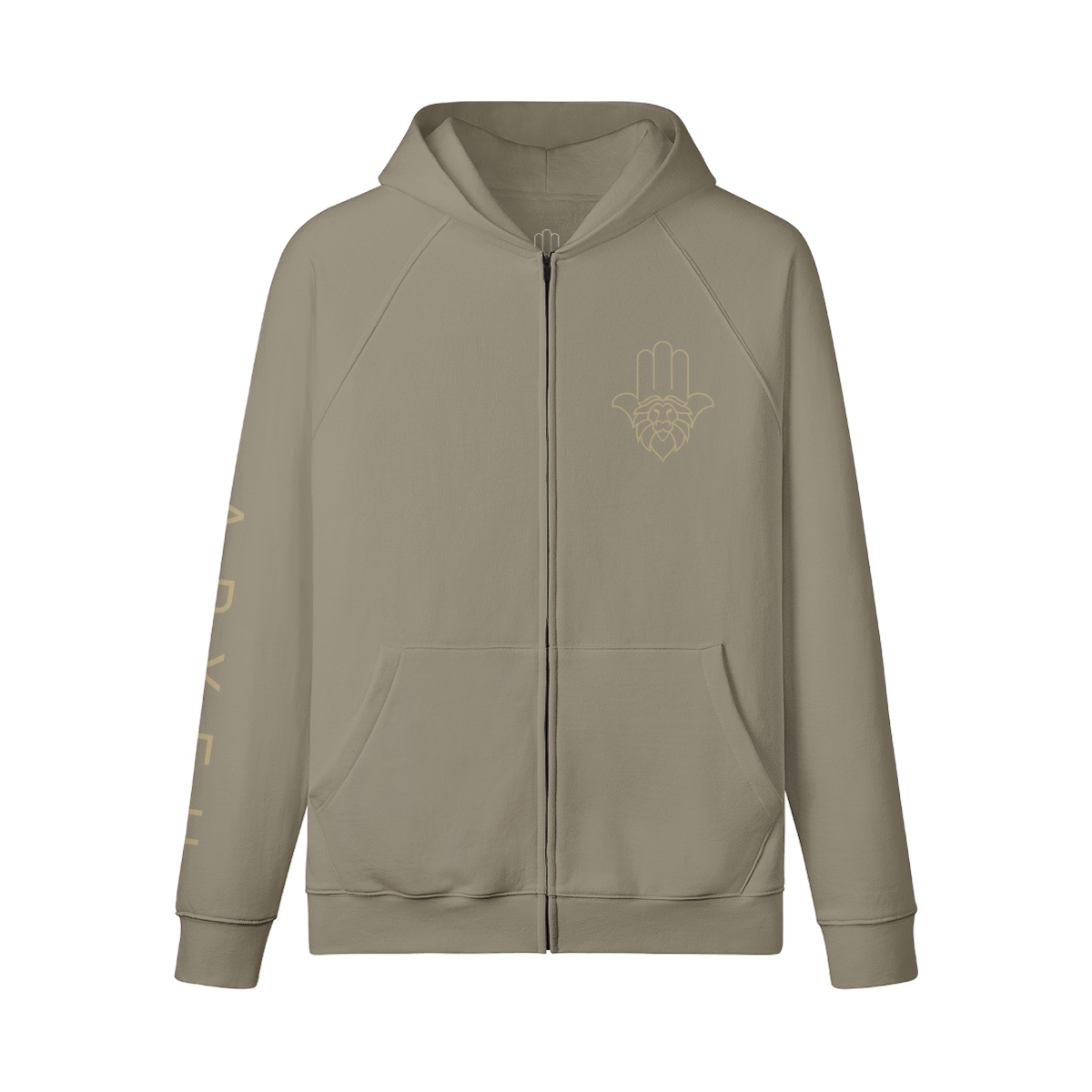 Aryeh Zip-Up - Hamsa Solid Gold