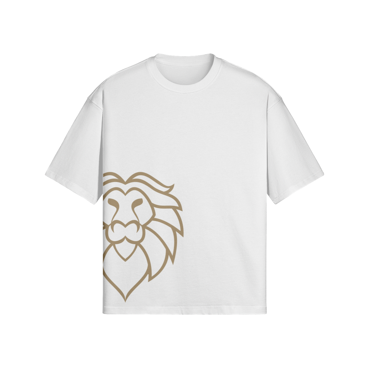 Aryeh Boxy T-Shirt - Side Lion Solid Gold