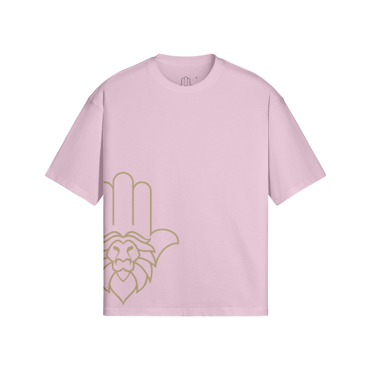 Aryeh Boxy T-Shirt - Side Hamsa Solid Gold