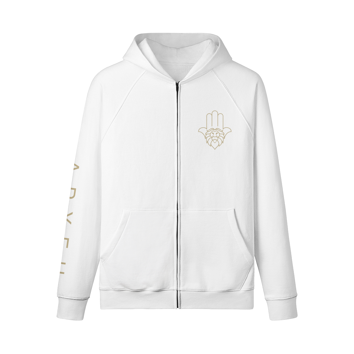 Aryeh Zip-Up - Lion Head Solid Gold