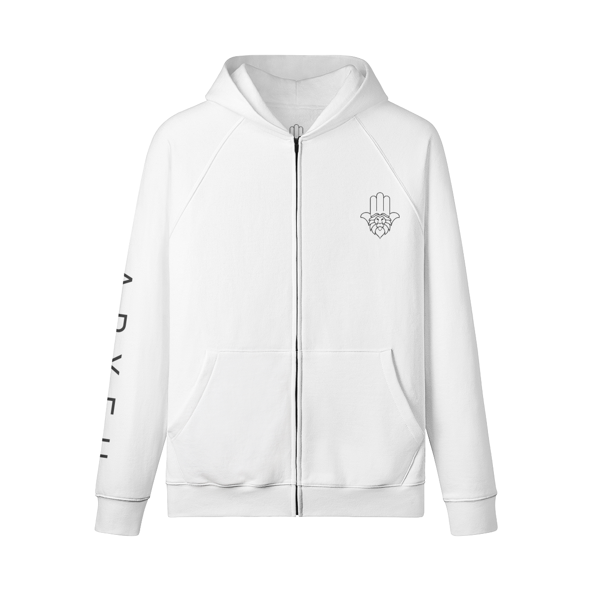 Aryeh Zip-Up - Hamsa Solid Black