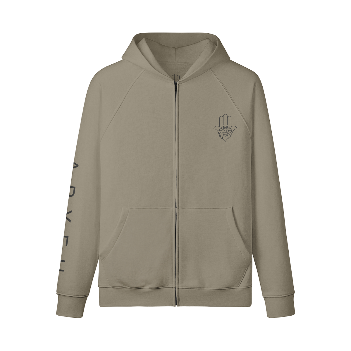 Aryeh Zip-Up - Hamsa Solid Black