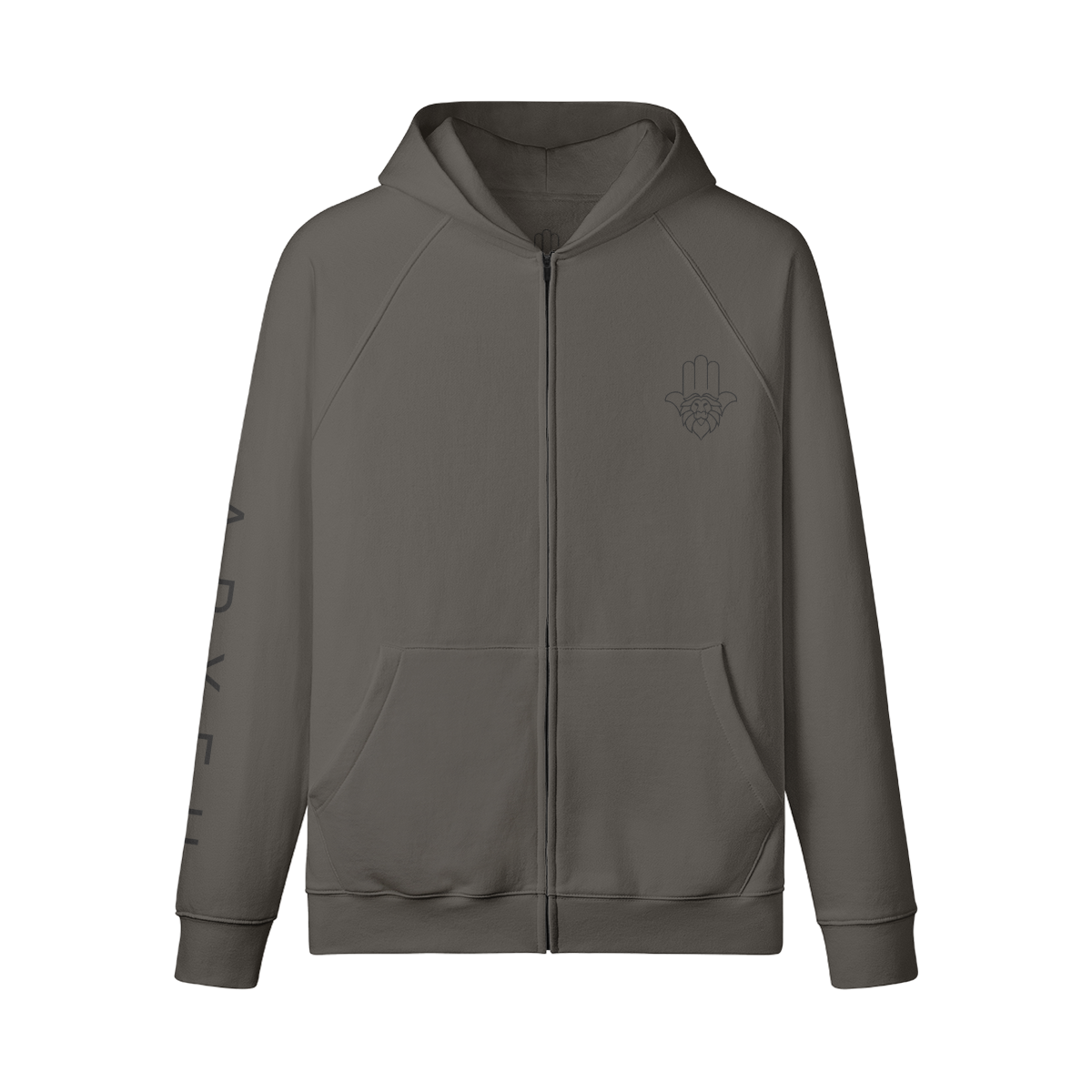 Aryeh Zip-Up - Hamsa Solid Black