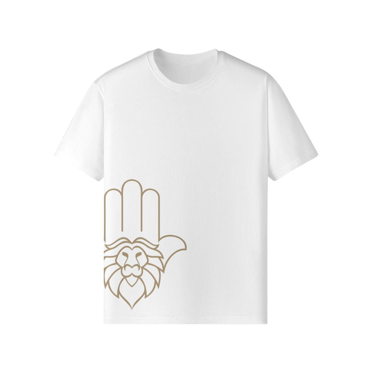 Aryeh Classic T-Shirt - Side Hamsa Solid Gold