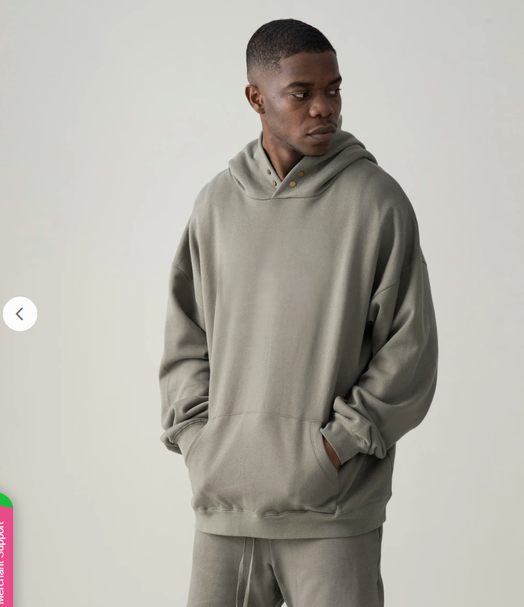 Rising Lion Snap Collar Fleece Hoodie (White Print)