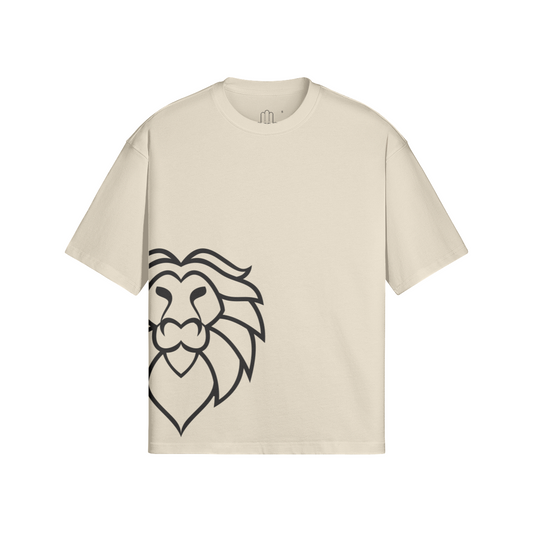 Aryeh Boxy T-Shirt - Side   Lion Black