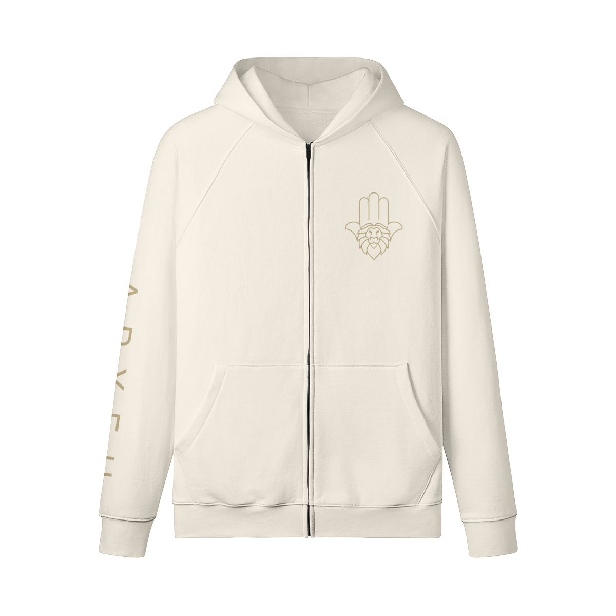 Aryeh Zip-Up - Lion Head Solid Gold