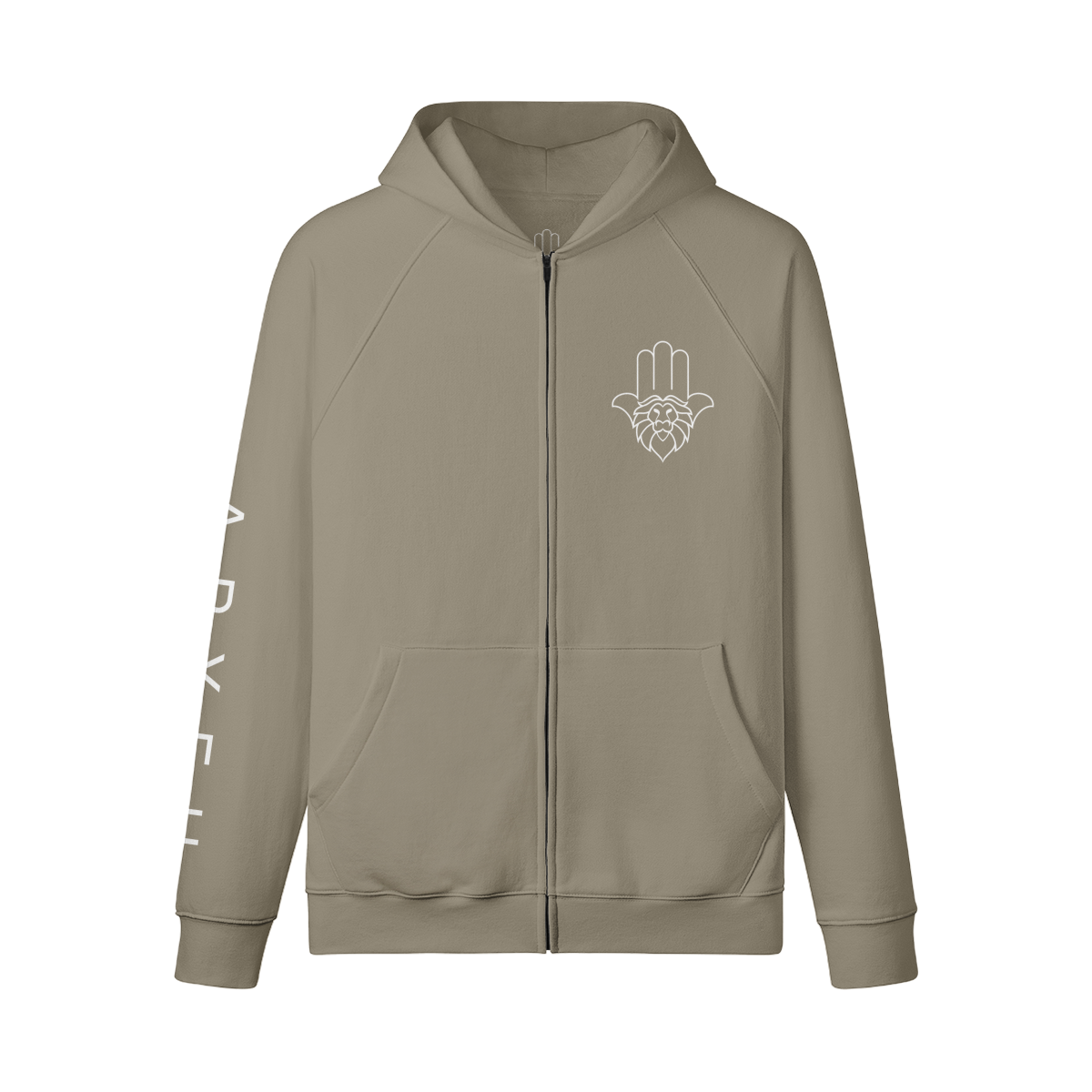 Aryeh Zip-Up - Lion Head White