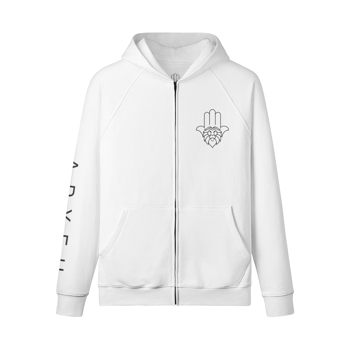 Aryeh Zip-Up - Lion Head Black