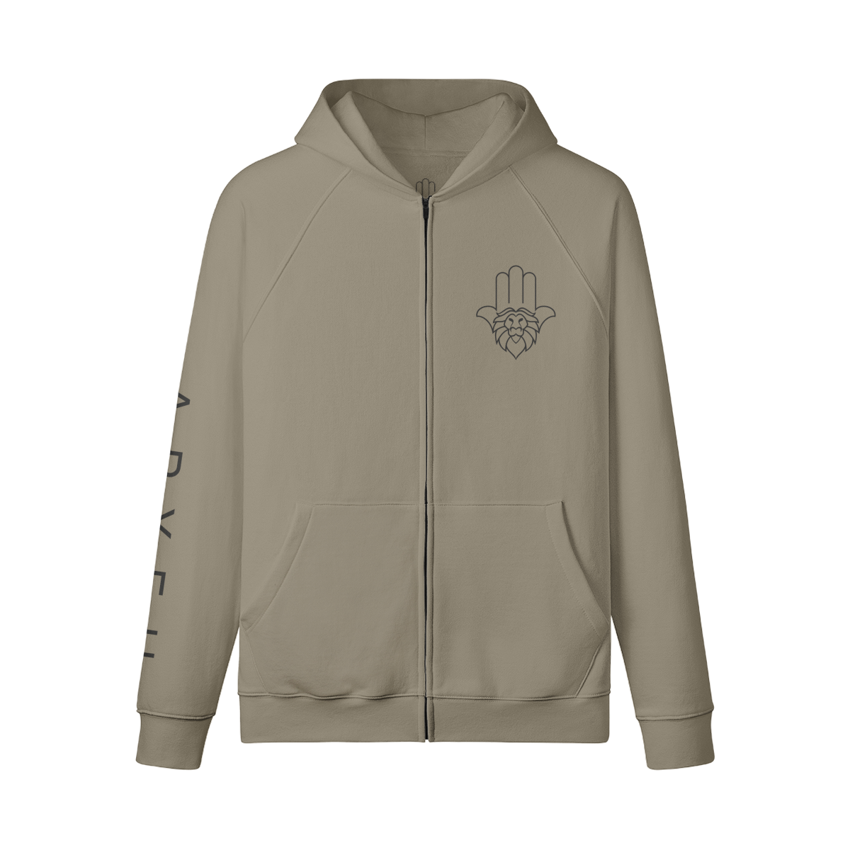 Aryeh Zip-Up - Lion Head Black