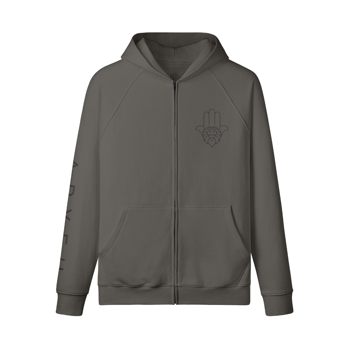 Aryeh Zip-Up - Lion Head Black